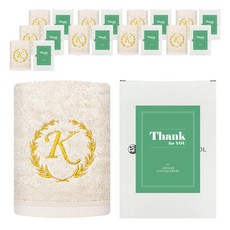 송월타월 카이저 세면타월 160g 40수 코마사 케이스 감사스티커, 베이지, 10개