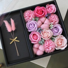 可愛蝴蝶結仿真棉花康乃馨花朵信封型零用錢盒子+購物袋, 混色