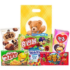 泰迪熊袋裝糖果禮品組 6入, 糖果禮品套裝 4種+2種隨機發貨, 1組