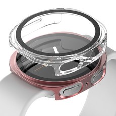 누아트 변색없는 풀커버 하드케이스 2종 세트, 레드 + 투명, 2개