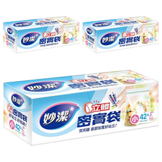 妙潔 立體密實袋, 小(18.5 x 15 x 6cm), 42個, 3盒