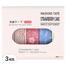 탑피아 귀여운 마스킹테이프 3종 세트, 2071 3, 3세트