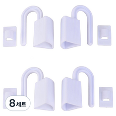 뿌푸 손낌예방 문닫힘방지대, 하얀 자물쇠형, 8세트