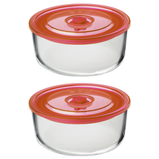 Corelle Brands 康寧餐具 Pyrex Easy Seal 紅色圓形 3050ml, 2個, 單品