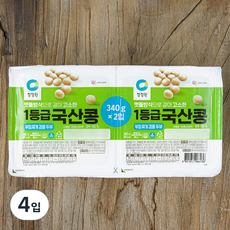 청정원 국산콩 고소한 두부, 340g, 4입