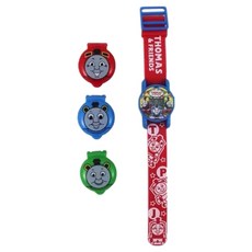 托馬斯 THOMAS 兒童款電子錶 附3款錶蓋, 25 x 10 x 3cm, 紅色 + 藍色 + 綠色