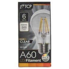 TCP 強凌 LED Filament 復刻版鎢絲燈泡 A60 6W 4件組, 黃色的, 1組
