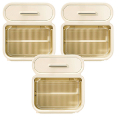 小麥購物 奶油風壁掛面紙盒 C631 大 413g, 奶油白, 3個