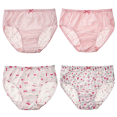 Base Alpha Essential 女童有機無螢光純棉三角內褲 4件組