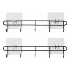 UdiLife 優的生活大師 hold 掛 5勾多用途掛架 無痕貼片 各式小物隨意掛, 2組, 灰色