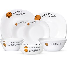 Bormioli Roco Bachile 週末快樂碗套裝 2 件韓式 10p, 白色, 6種餐具