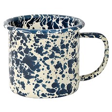 CROW CANYON 潑墨造型珐琅馬克杯 D11 340ml, 海軍藍, 1個
