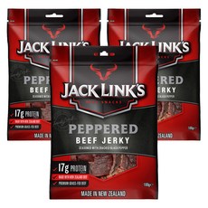 잭링크스 비프 져키 페퍼드 육포, 100g, 3개