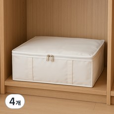 주앤지 패브릭 방수 이불 수납정리함, 오트밀, 4개