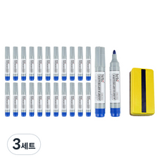 leto 樂途文具 Full Colors 白板筆 24入 + 磁性板擦, 藍色, 隨機出貨(板擦), 3套