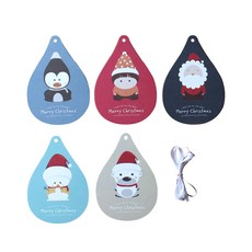 DBD DESIGN 聖誕吊牌5款 + 緞帶組合, 混色, 7套