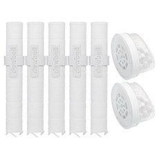 Dewbell Origin蓮蓬頭補充濾芯 髒汙濾芯5入 + 蓮蓬頭濾芯2入組, 1套, 單一顏色