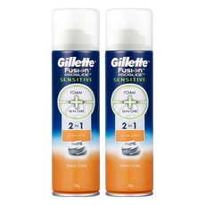 질레트 퓨전 프로글라이드 센서티브 2in1 액티브 스포츠 쉐이빙 폼, 245g, 2개
