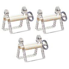 QIDINA 一滴不浪費擠牙膏乳液 牙膏架 適用於寬度小於8cm的膏體, 3個, 米杏色