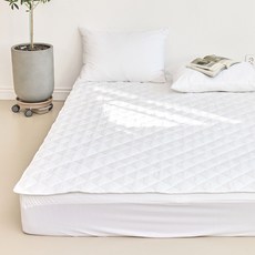 리브맘 데일리 프레쉬 누빔 고정밴드형 침대 패드, 화이트
