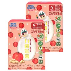 BABY SECRET 寶寶的秘密 有機蘋果米菓 36g (6g x 6包), 無麩質 無添加, 4個月以上寶寶適用, 蘋果, 2盒