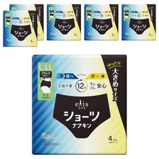 elleair 艾黎艾爾 elis 愛麗思 日本原裝進口 黑色安睡褲 晝夜長時間不側漏, L~LL, 4片, 6組