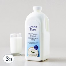 그릭데이 플레인 요거트 오리지널, 1.8L, 3개