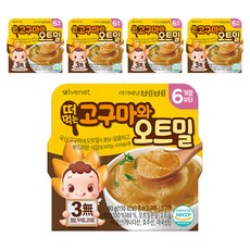 아이배냇베베 떠먹는 퓨레, 혼합맛(고구마/오트밀), 90g, 5개