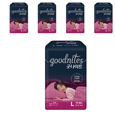 굿나이트 팬티형 키즈 기저귀 여아용, 대형(L), 85매