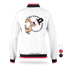 luxgolf 女款 PG 圖案羅紋撞色夾克 JB4S818W