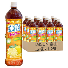 TAISUN 泰山 冰鎮檸檬紅茶, 1.25L, 12瓶