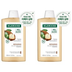 클로란 쿠푸아수버터 리페어링 극손상모 샴푸, 400ml, 2개
