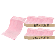 小熊壓花毛巾 桃粉熊 柔軟親膚、吸水速乾, 粉紅色, 16條