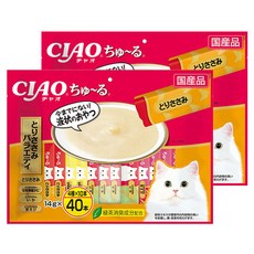INABA CIAO 啾嚕 肉泥 40入, 雞肉綜合口味, 560g, 2袋