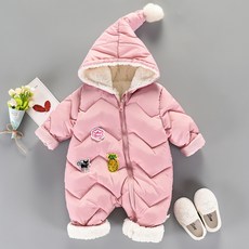 Mom's Care 童款Z字壓線刷毛鋪棉連身衣