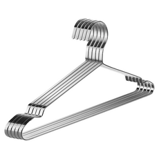 G+居家 不鏽鋼加粗扁條衣架 40cm 8mm加寬扁線 10kg+承重 5入/組, 經典銀, 1組