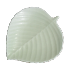 ODA POTTERY 小田陶器 日本製 葉形小皿, 淡雅白, 1個
