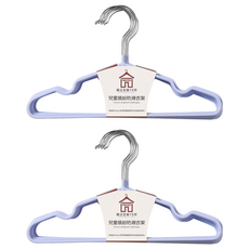 H&K 家居 百貨King 兒童繽紛防滑衣架 10入/組 29.5 x 16 cm, 藍色/粉色/灰色-顏色隨機, 2組