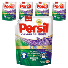 퍼실 딥클린 라벤더젤 9중효소 겸용 액상세제 리필, 2L, 5개