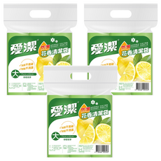 愛潔 清潔袋 加厚耐用不易破損 植物香精油防臭驅蟲 檸檬香, 45L, 3包