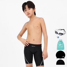 aquatica 男童室內泳衣 AQAJB494 + 專業泳鏡 + 彈性泳帽 + 矽膠泳帽 + 矽膠耳塞 + 防水袋套組