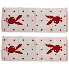 PLAYBOY 閃爍星空毛巾 紅白色 33*76CM 100%棉 台灣製, 2條