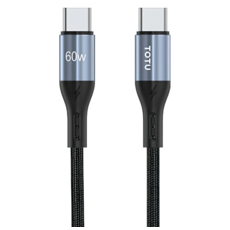 TOTU 拓途 極速2代 PD充電線傳輸線編織快充線Type-C 40g, 50cm, 銀色 + 黑色, 1條