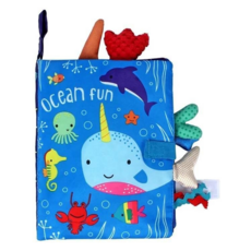 oceanbaby 觸覺認知尾巴布書 海洋樂園, 觸覺感官啟發玩具，柔軟布料，安全無毒, 1個, Ocean Baby