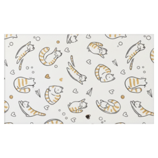 復古花紋PVC 抹净地墊, 愛心橘貓, 1件