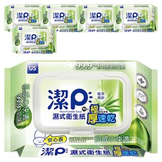US baby 優生 潔P 濕式衛生紙 植萃清新 極厚速乾, 1入, 6包