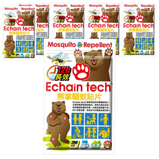 ECHain TeCH 熊掌 長效驅蚊貼片 60片 天然香茅精油 不含DEET, 40g, 6包