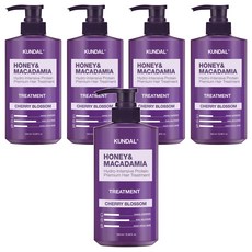 쿤달 허니 앤 마카다미아 헤어 트리트먼트 체리블라썸향, 500ml, 5개
