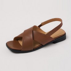 CHAAKAN SHOES 女款 Michelle 交叉綁帶涼鞋 SDLTS2h8041, 棕色, 235