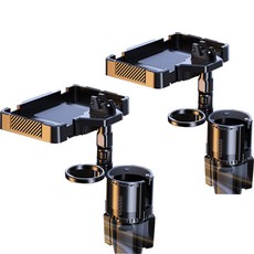 Benauto 車用Foamex多功能可調式杯架托盤, 2個, 黑色